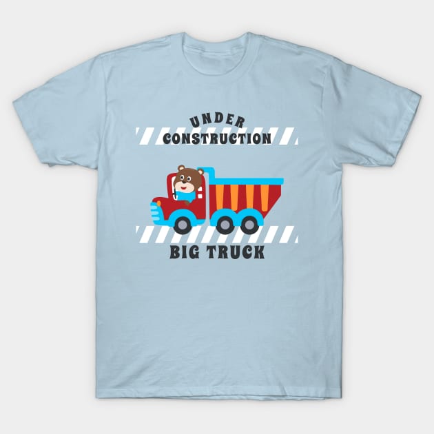 Vector illustration of contruction vehicle with cute litle animal driver. T-Shirt by KIDS APPAREL